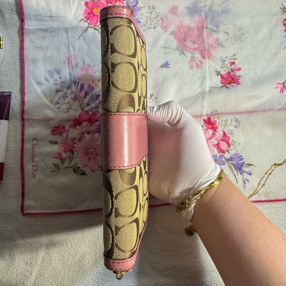 Coach Signature Canvas Wallet - Tan & Pink Y2K - Picture 4 of 11